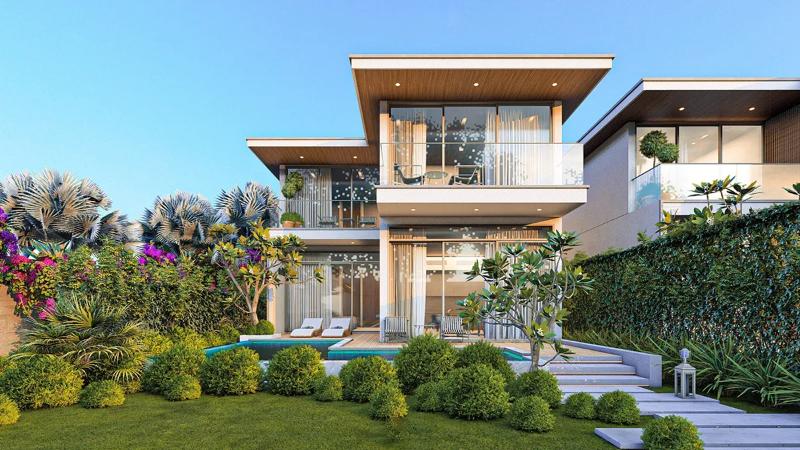 Mẫu biệt thự mini 2 tầng có sân vườn