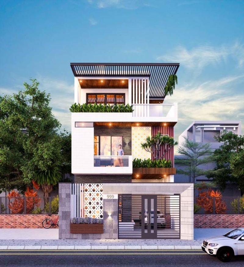 Mẫu biệt thự mini 3 tầng mặt phố