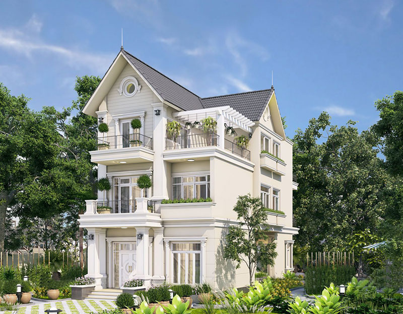 Biệt thự mini 3 tầng sân vườn