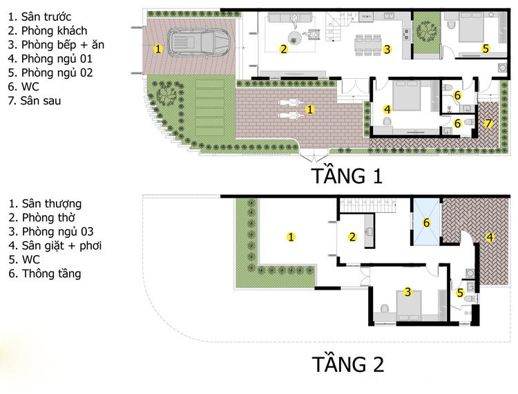 Bản vẽ mẫu nhà 2 tầng đẹp, chi tiết