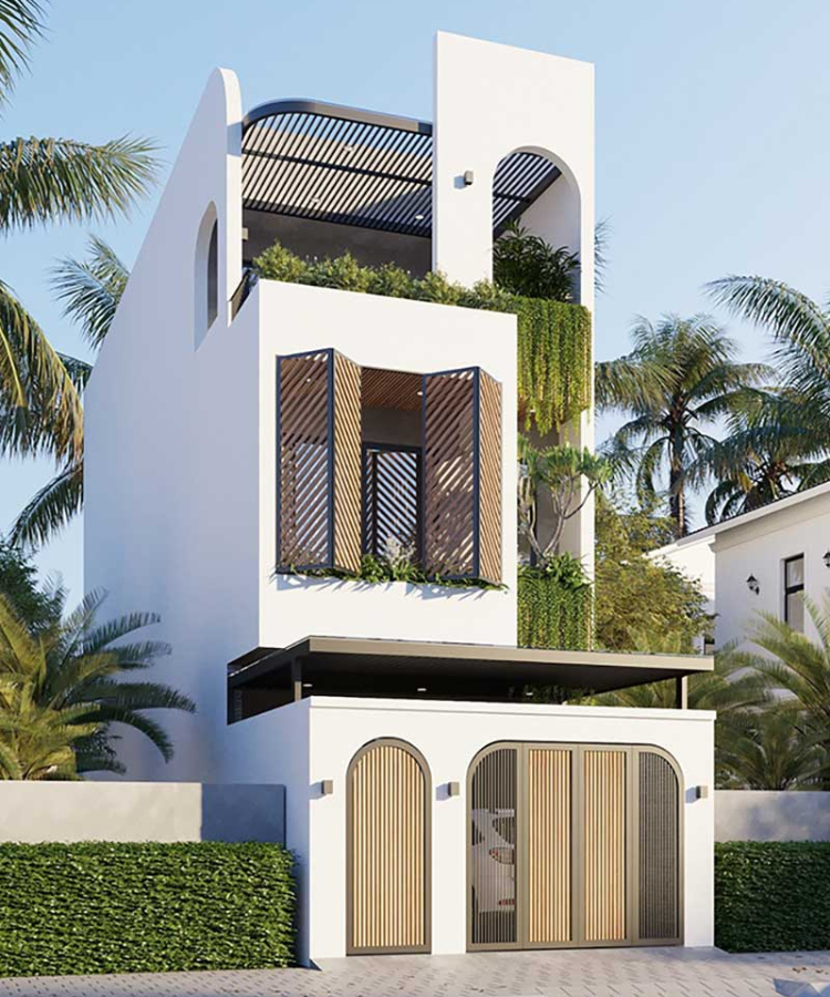 Mẫu nhà 2 tầng đơn giản, đẹp với mặt tiền 6m