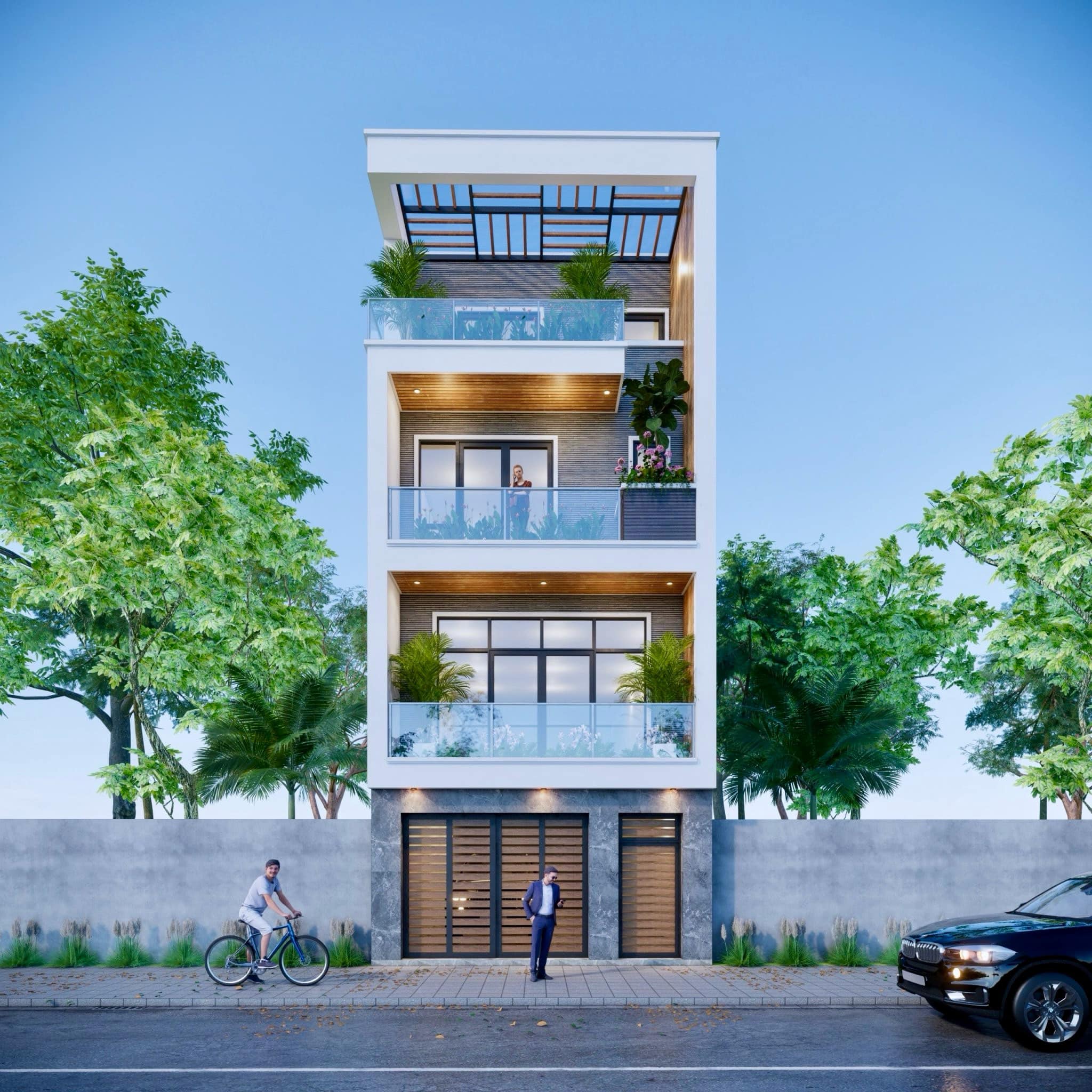 Mẫu nhà phố 4 tầng hiện đại yêu thích nhất năm 2024