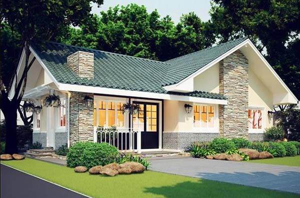 mẫu nhà vườn mái thái